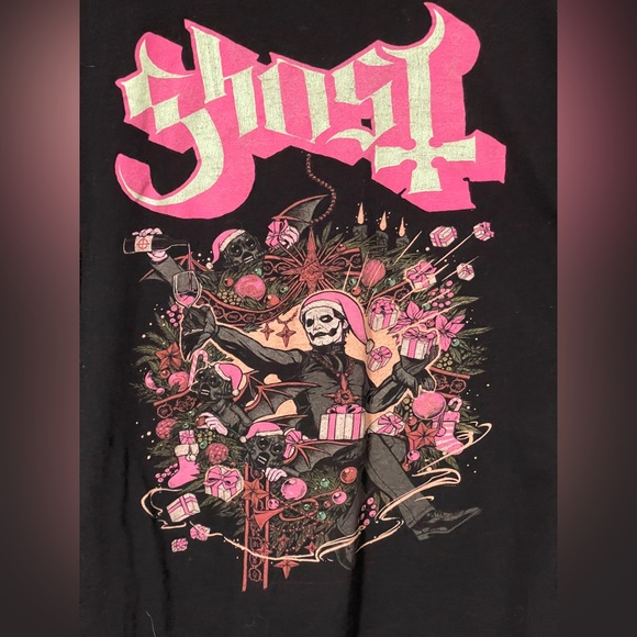 Gildan Tops - Ghost Band Graphic Tee Black Pink Papa Emeritus Christmas Goth Metal Occult XL